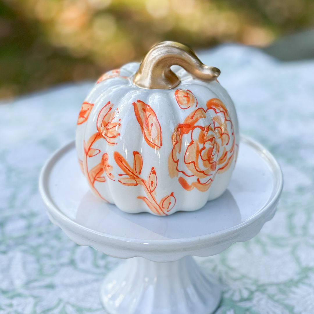 Floral Decorated Pumpkin How To Make Pressed Flower Pumpkins: No-Carve Pumpkin Decorating Idea Homestead And