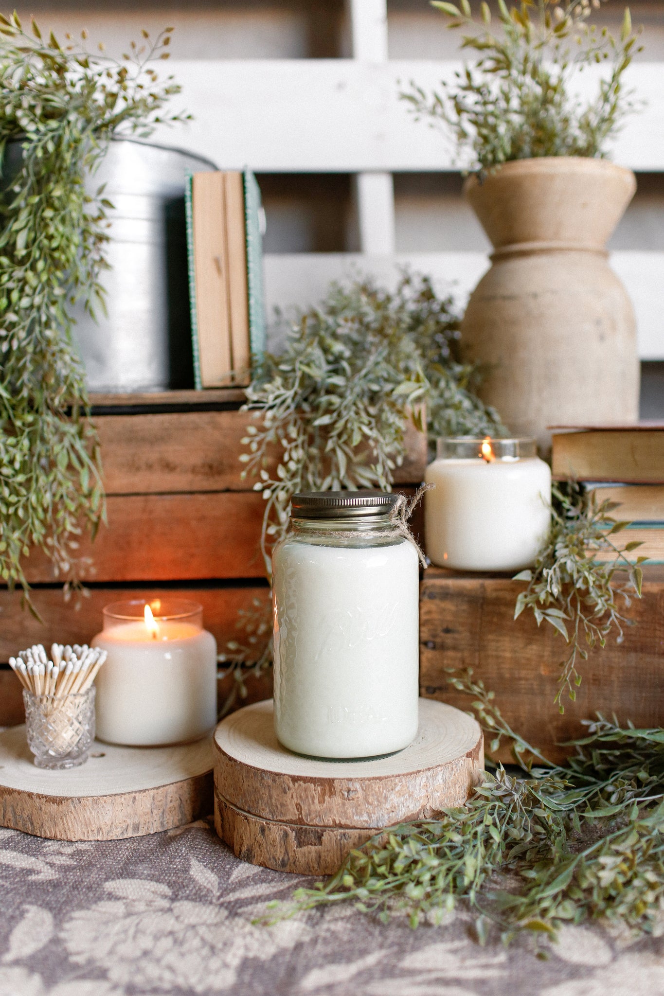 Fresh Apple Vintage Blue Mason Jar Candle