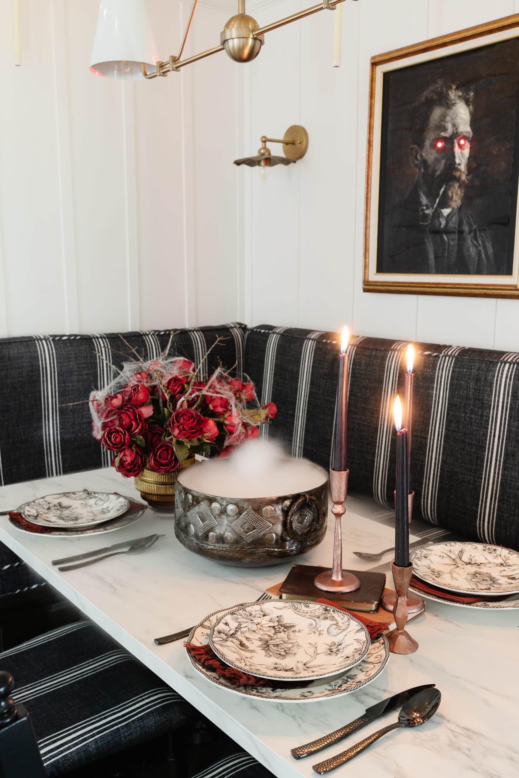 Halloween Table Decor Ideas for a Murder Mystery Party - Bless'er House