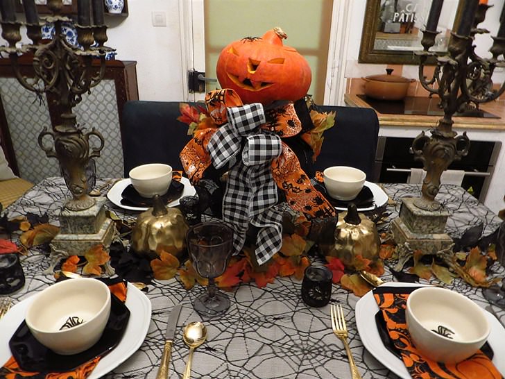Halloween Table Setting With Beautiful Vintage Candelabras – Between Naps on the Porch
