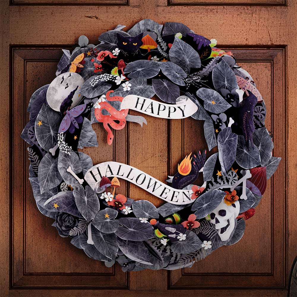 Handmade Halloween Wreath, Halloween Wreaths for Front Door, Front Door Wreath