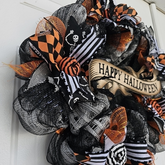 Handmade Halloween Wreath, Halloween Wreaths for Front Door, Front Door Wreath
