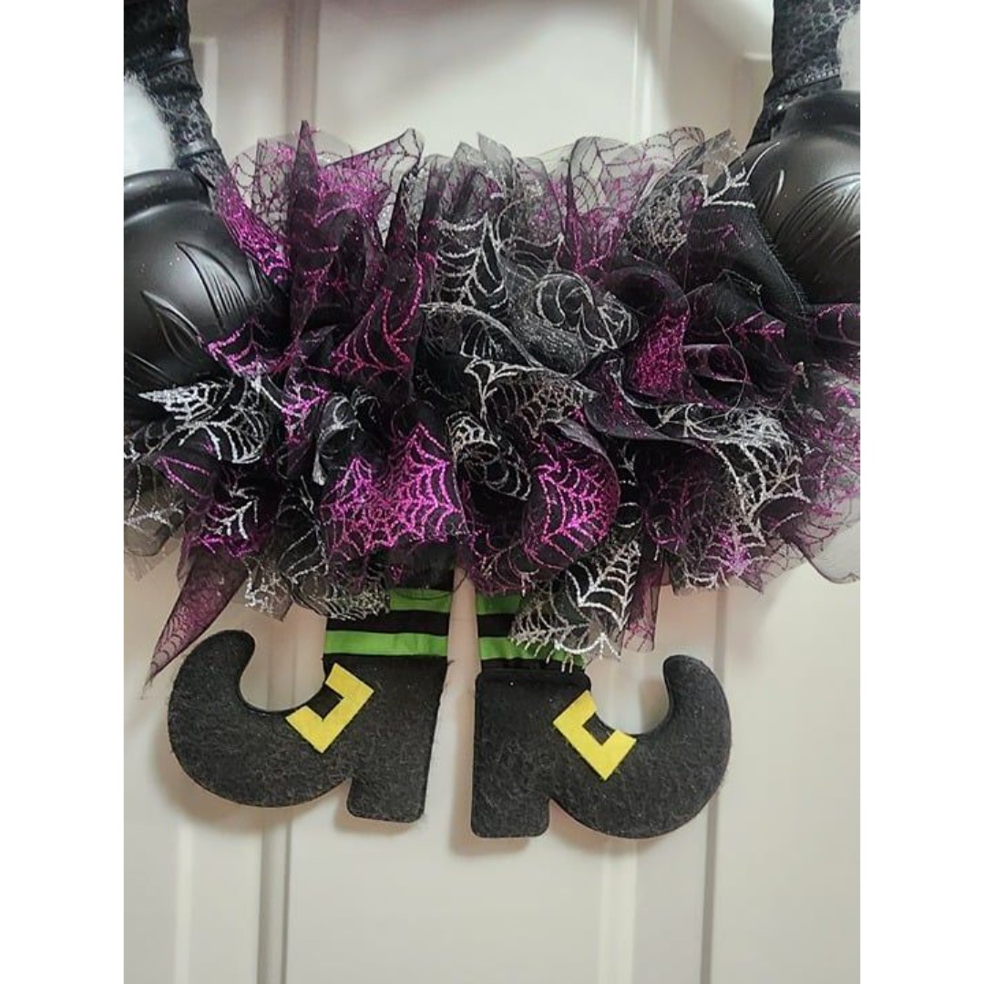 Handmade Witch Halloween Wreath-New