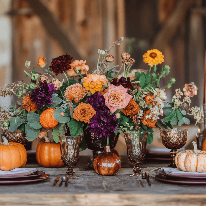 Large Fall Table Arrangement Fall Centerpiece