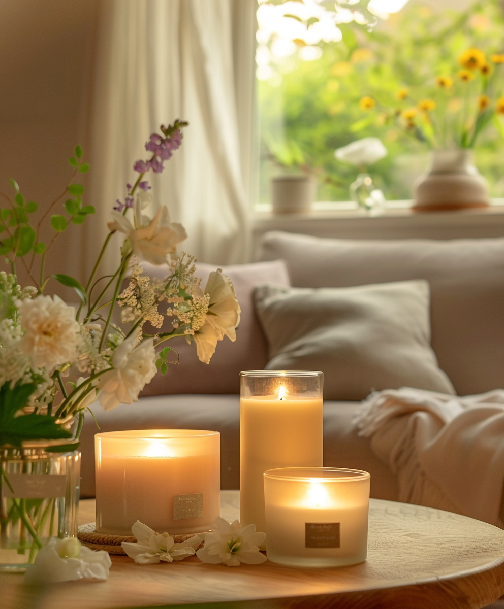 Living room decoration with candles: creative cozy atmosphere