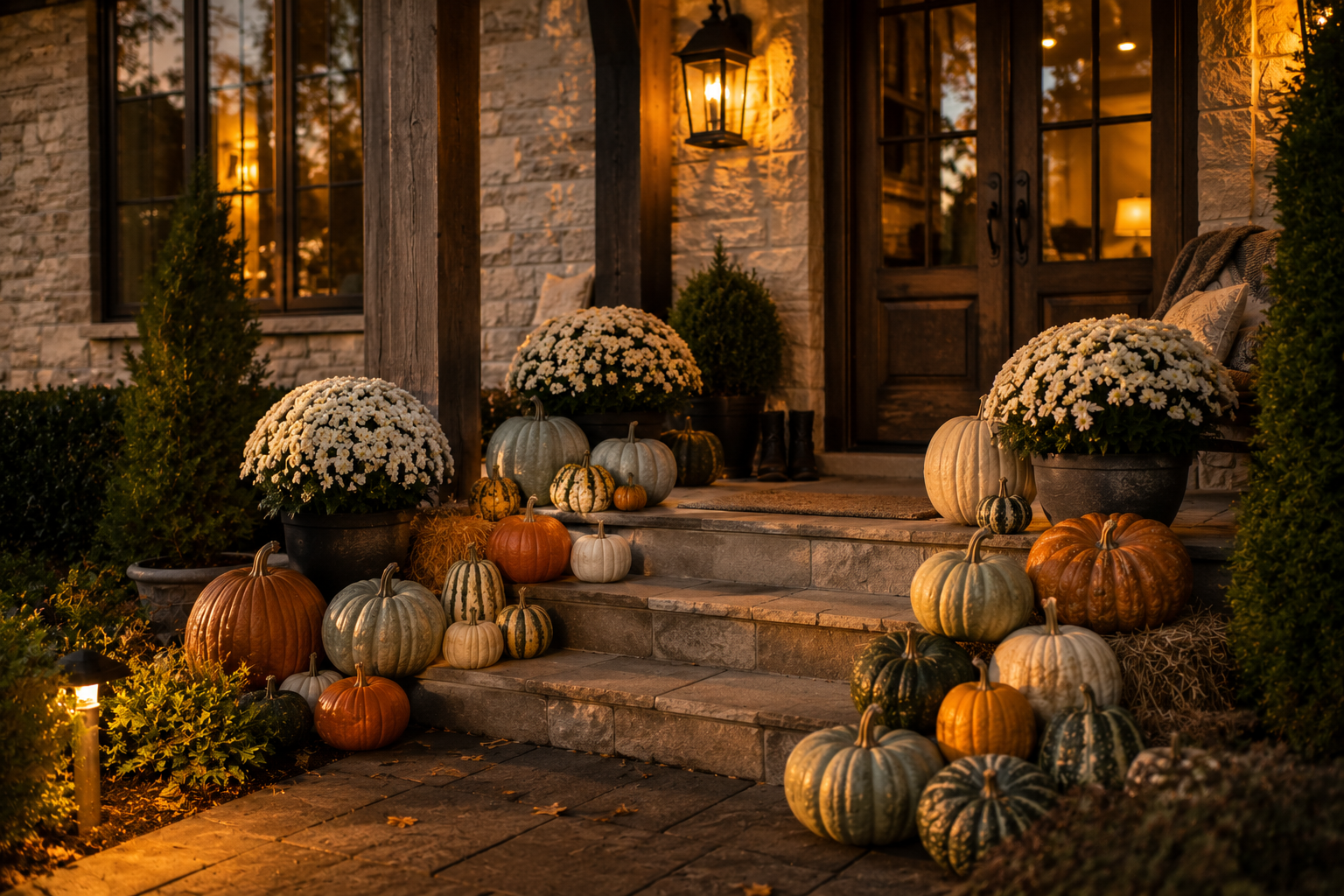 Luxury Fall Porch Styling in Oklahoma City | Pumpkin & Pine