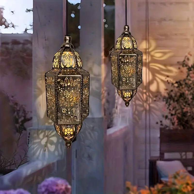 Metal Lanterns For Outside Aounq Solar Lanterns Outdoor Waterproof Pack Metal Hanging Sol – Lightsdaddy