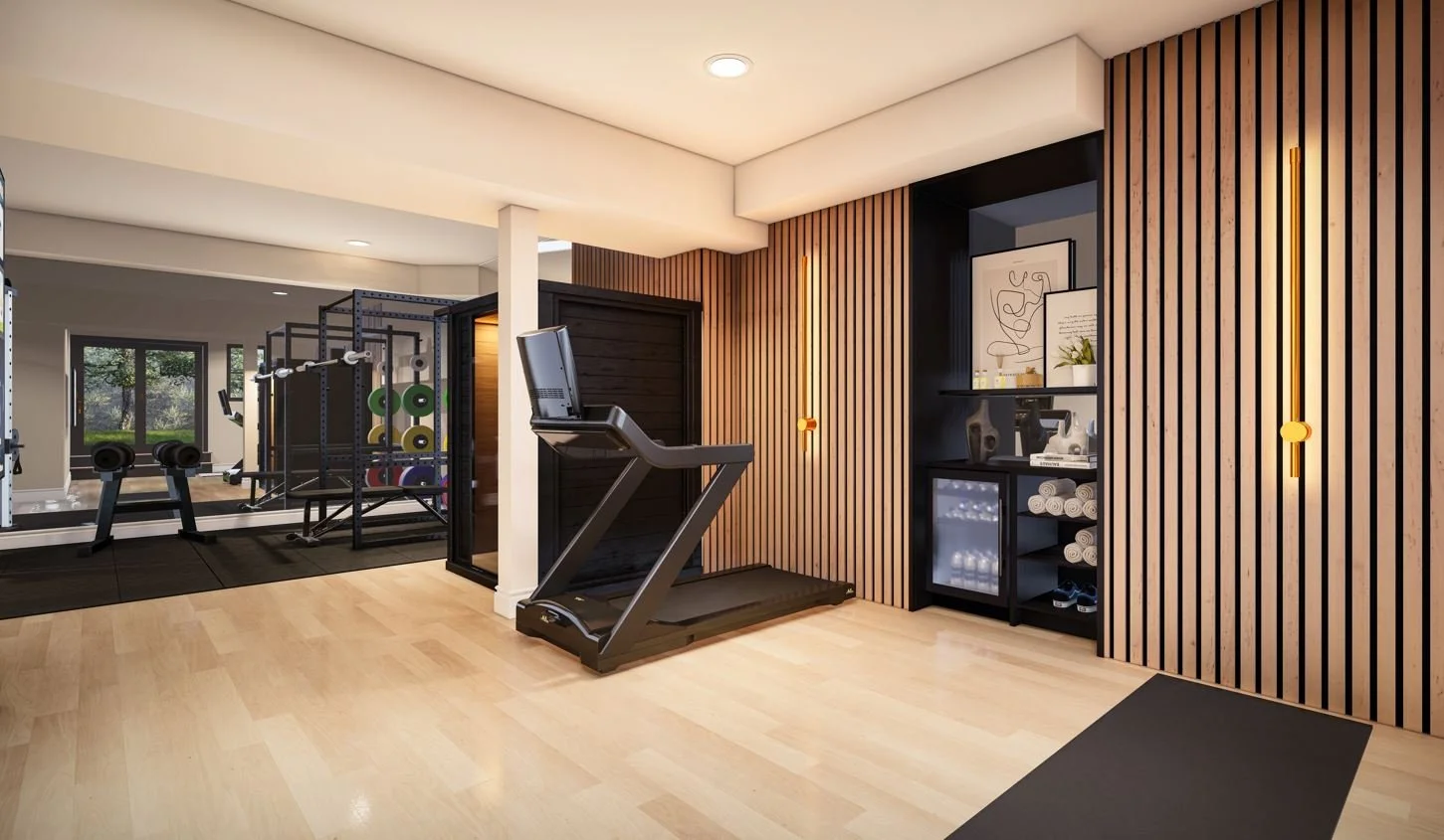Modern Style Modern Home Gym Design Luxury Garage Gym Scottsdale, AZ Fitness Design Group