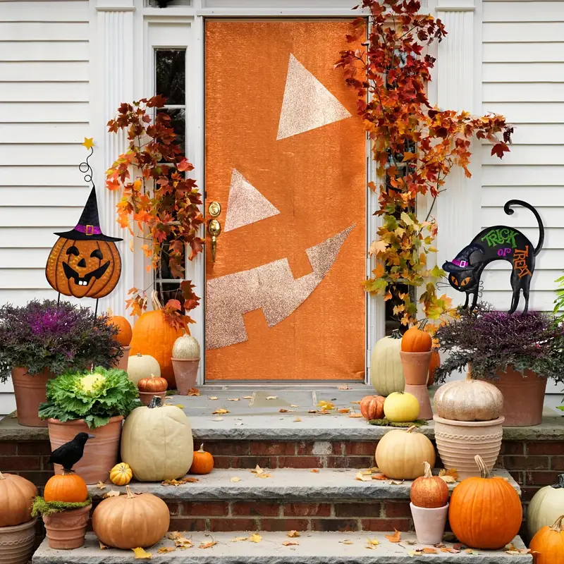 Outdoor Halloween Decor Pumpkins The Best Halloween Front Porch Ideas To Make Your Home Look Festive