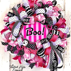 Pink Halloween Fabric Wreath 22' Pink Heather Wreath By Ashland®