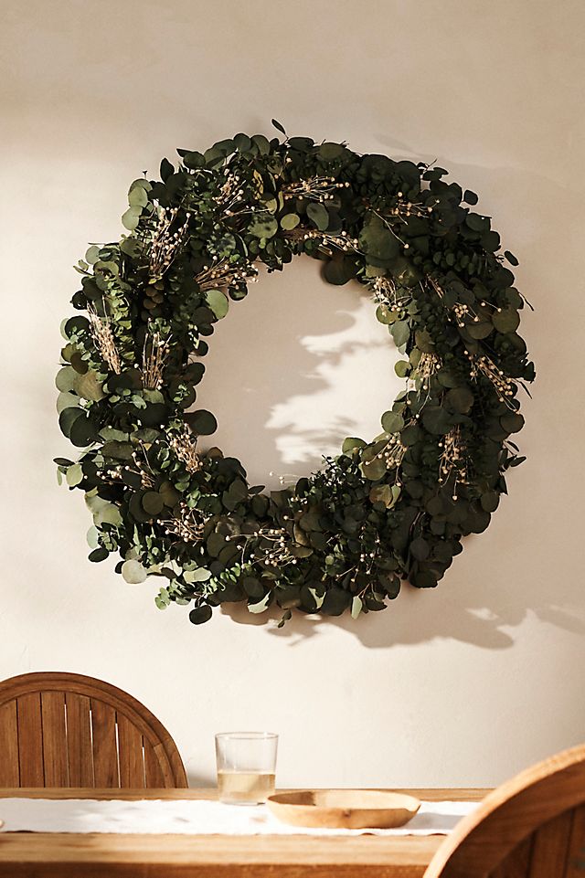 Preserved Eucalyptus + Flax Pod Wreath | Terrain