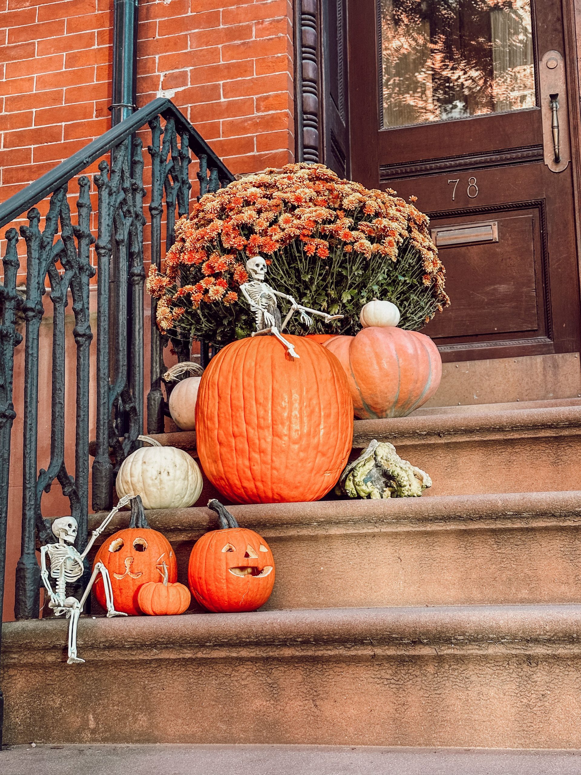 Pumpkin Decoration For Halloween on Steps · Free Stock Photo
