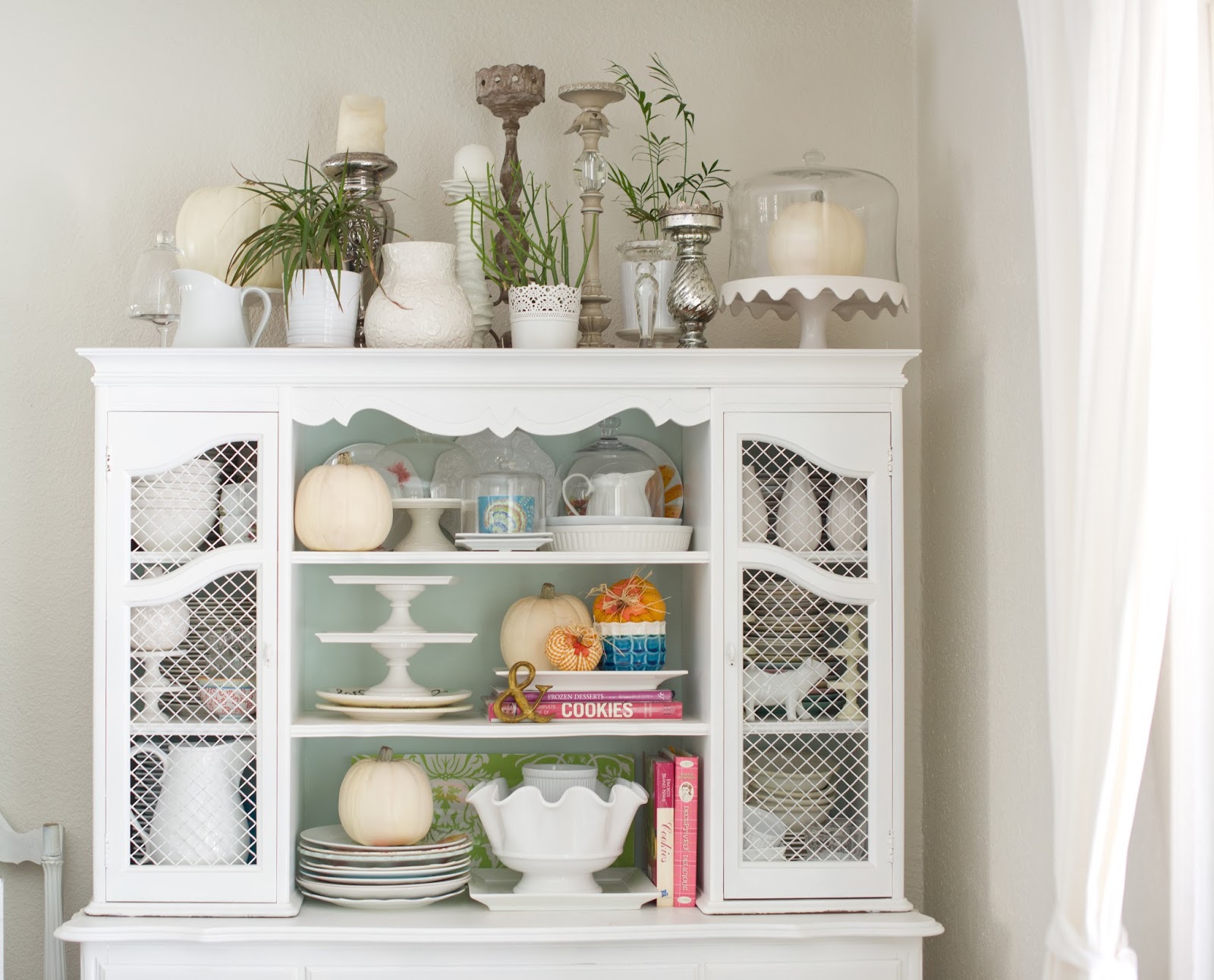 Simple + Lovely Fall Hutch Vignette — Domestic Fashionista
