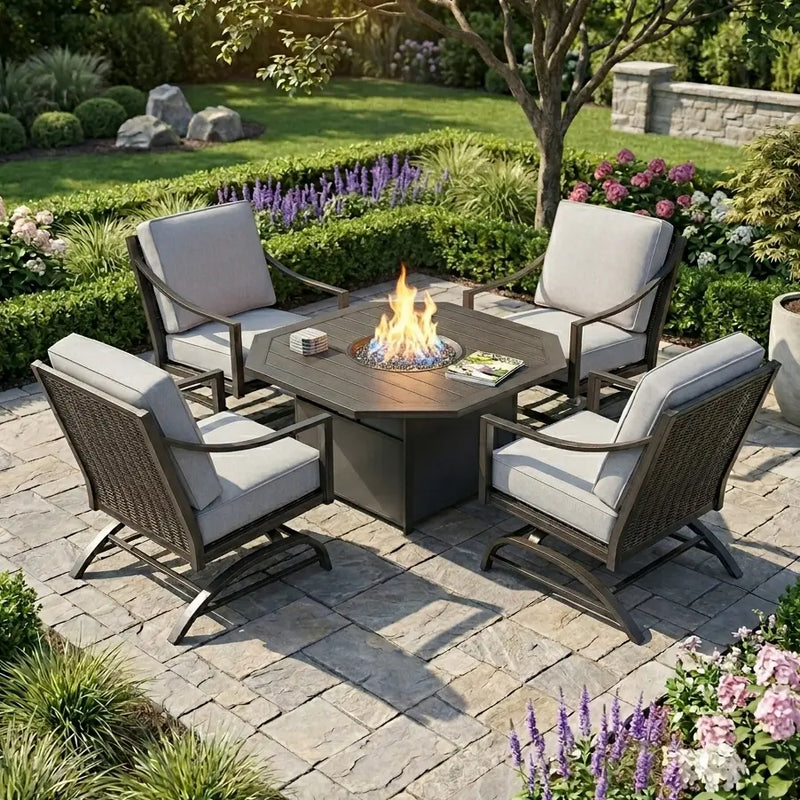 Sofa Outdoor Patio Fire Pit Seating Set Sonoma 4-Seat Outdoor Fire Pit Set Round Fire