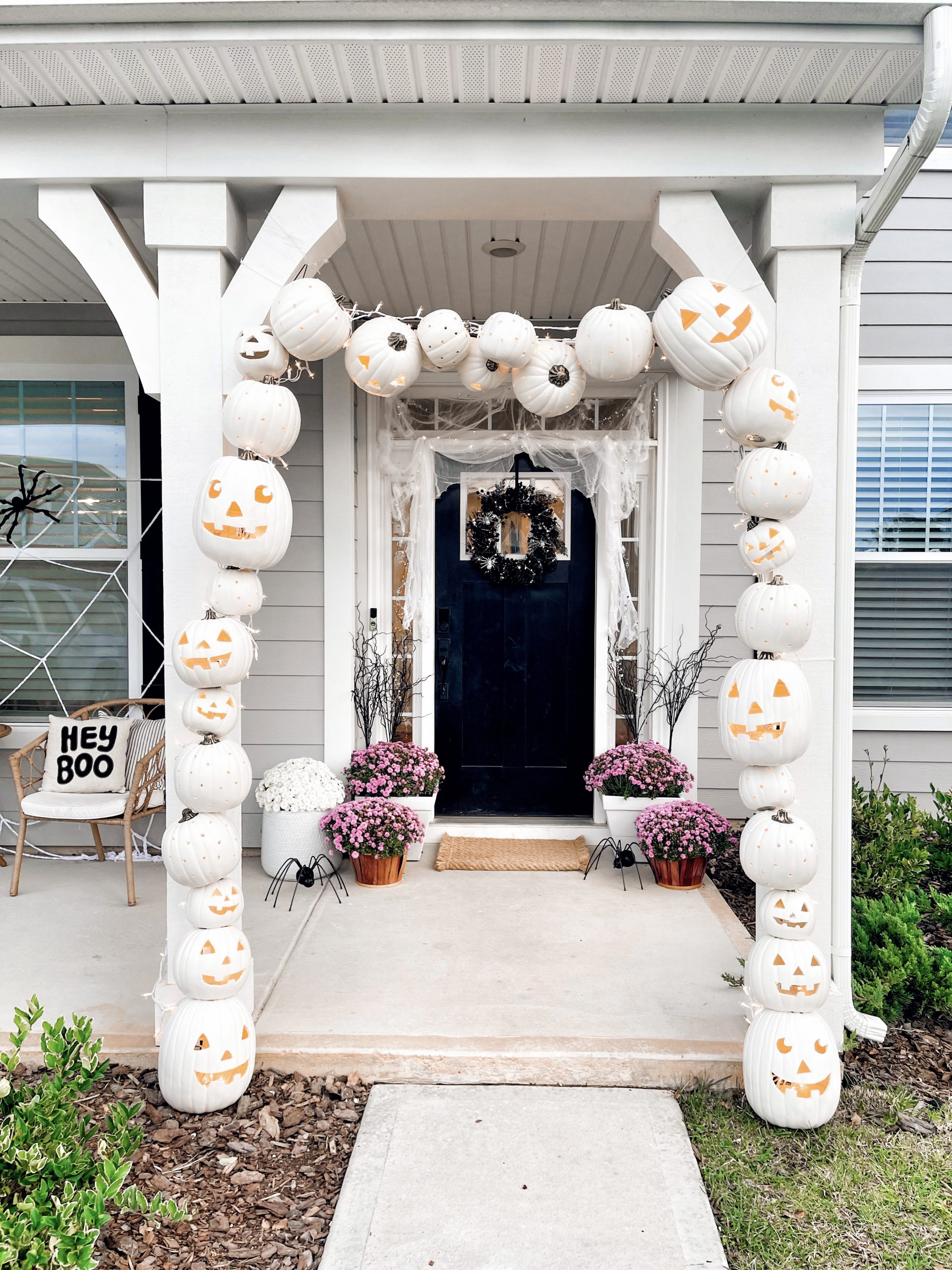White and Sparkly Pumpkin Arch – At Home With Natalie