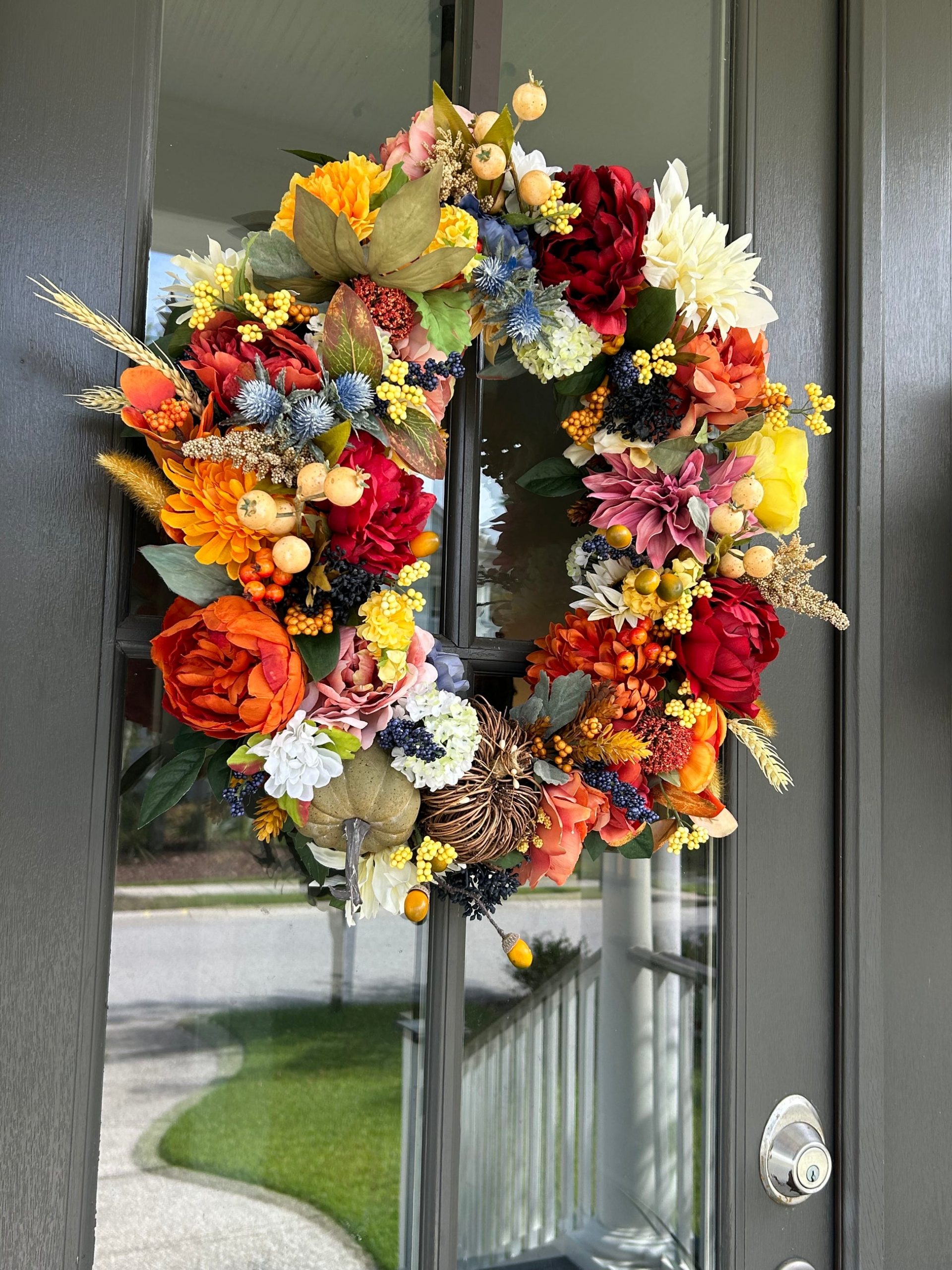 Wreath for Sale - Fall 18' Grapevine Floral All Fall Colors Wreath