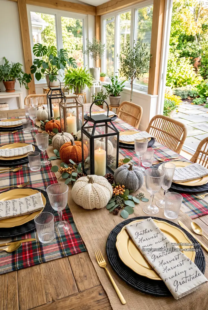 15 Low-Profile Fall Table Settings That Won't Block Cross-Table Conversation
