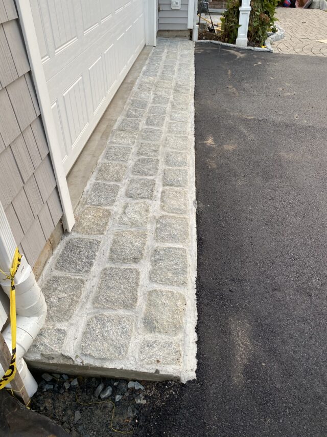 Driveway/Garage Cobblestone Apron - Custom Exterior Landscape - Newington, CT