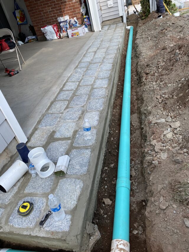 Driveway/Garage Cobblestone Apron - Custom Exterior Landscape - Newington, CT