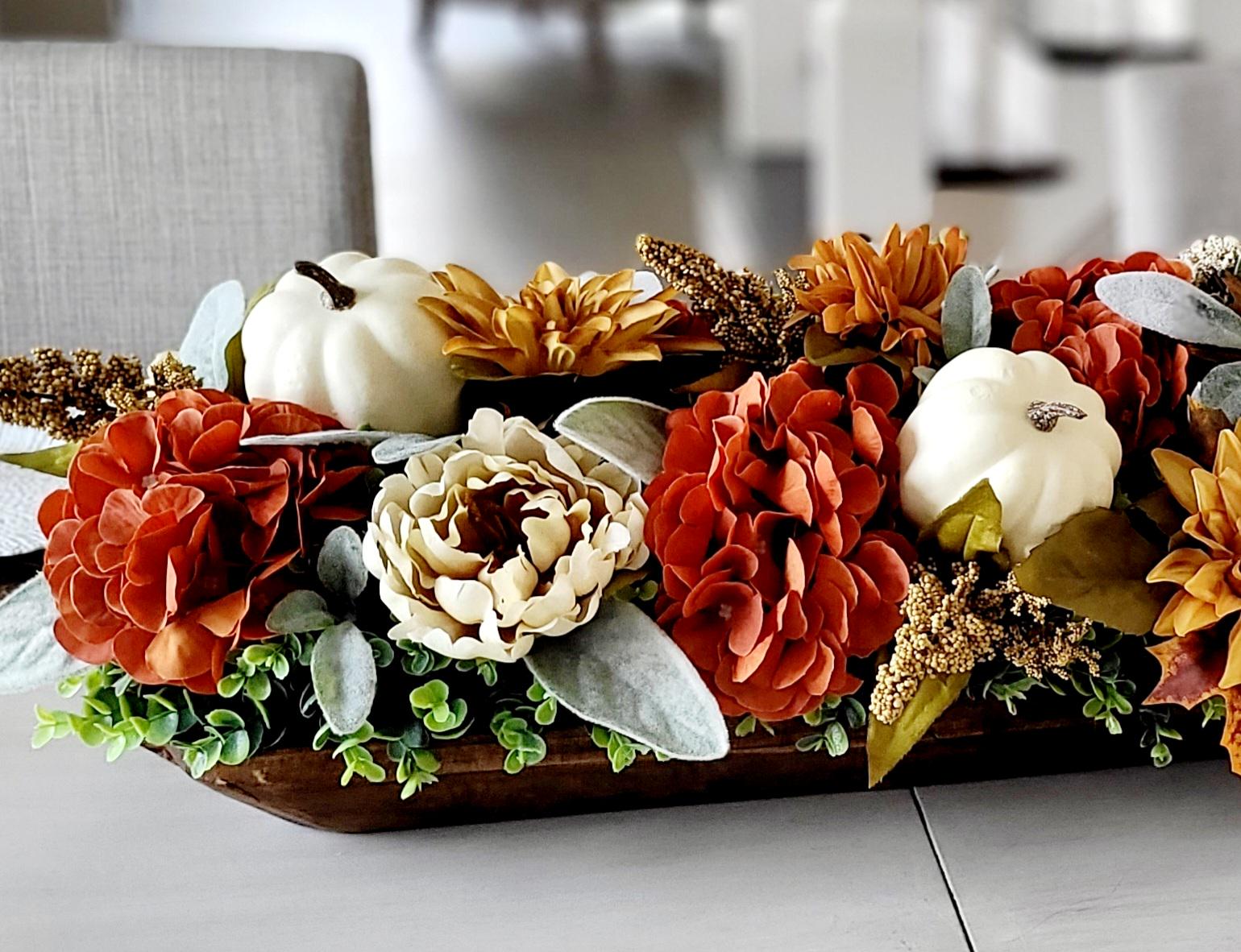 Fall Table Centerpiece – Dough Bowl Sunflower Thanksgiving – Julia's Treasures