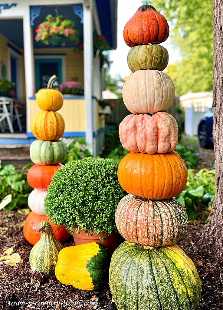How to Make a Whimsical Outdoor Pumpkin Tower