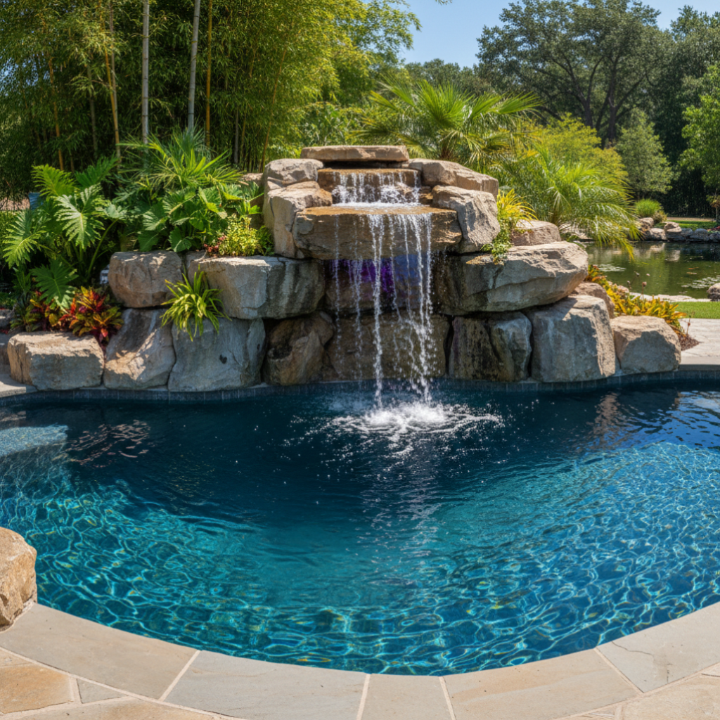 Pool Water Features Transform Your Backyard: The Ultimate Guide to Stunning Pool Waterfalls vs. Fountains - Swimming Pool Designers & Builders in Doylestown PA