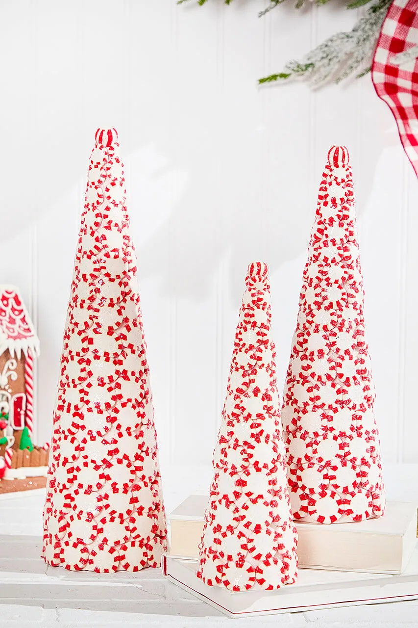 10.5' - 16.5' Clay Dough Peppermint Candy Trees - Set Of 3