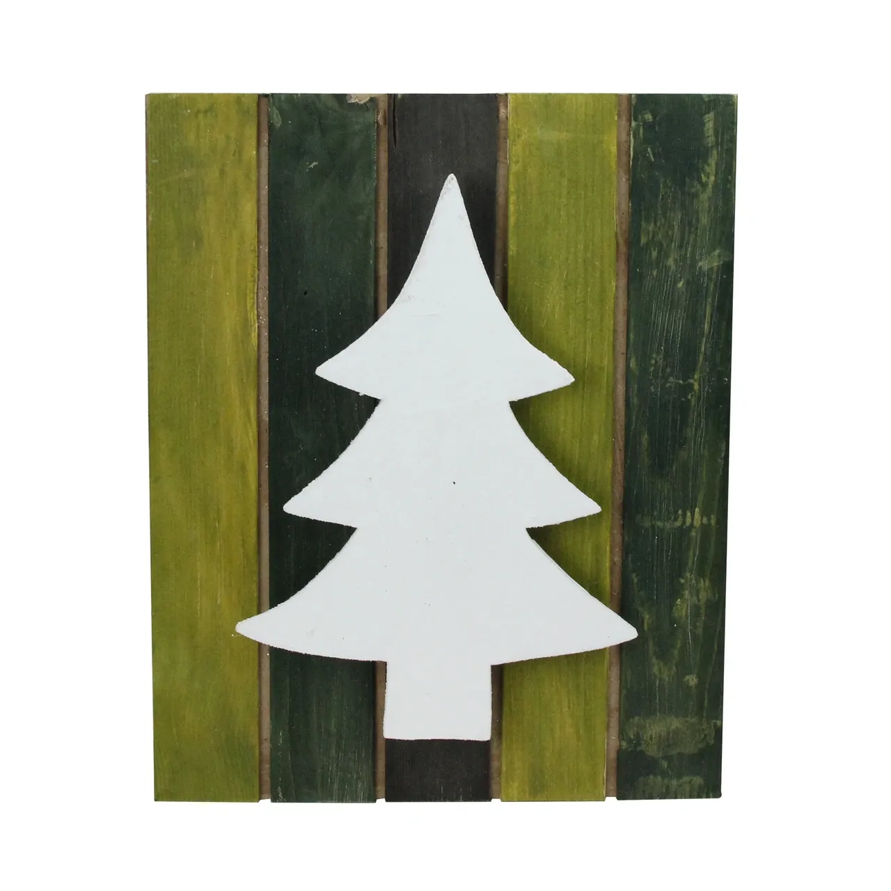 13' Wood Tree on Green Washed Pallet Inspired Frame Christmas Wall Hanging | Christmas