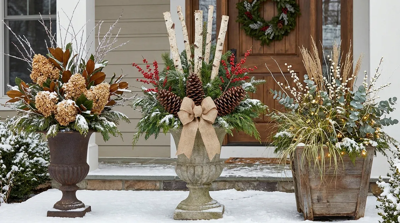14 Winter Urn Filler Ideas for Outdoor Planters That Last