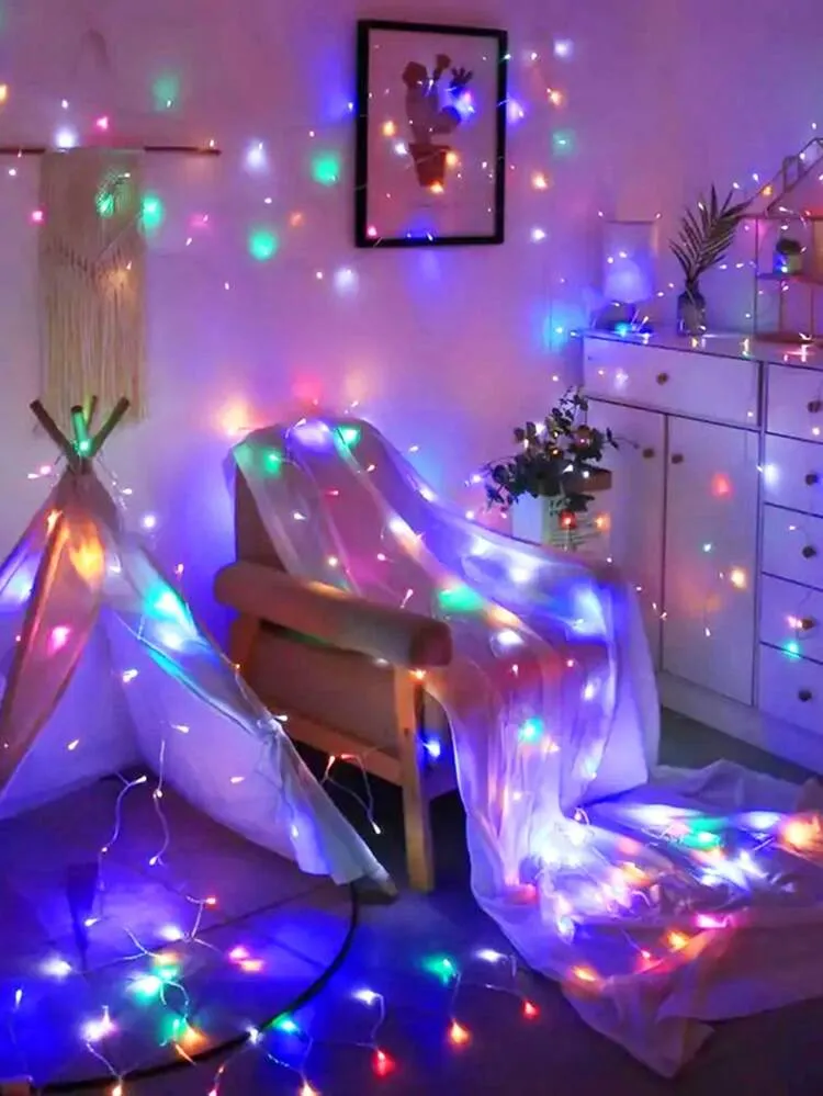 1.5m~20m Home Decor LED Fairy String Lights, Indoor Room Wall Multicolor  LED Decor String Lights, Outdoor Yard Tree Decoration Lights, Wedding  Birthday Party Classroom Dorm Decors Lights String, Chr
