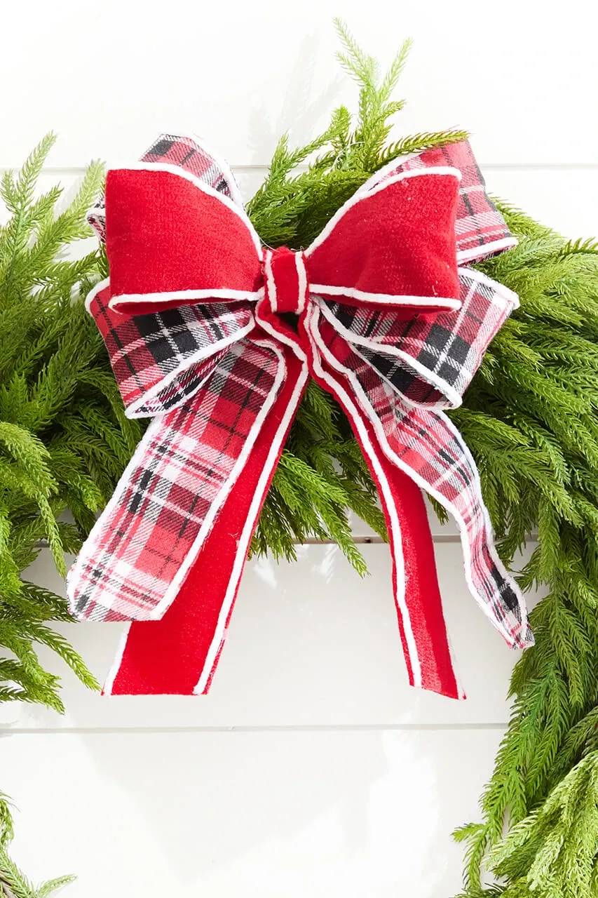 16' x 10” Double Plaid Bow Ornament
