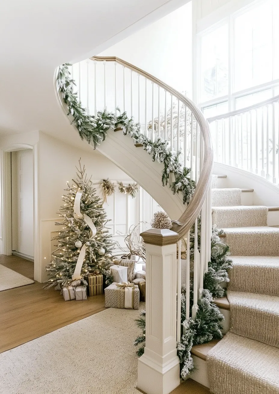 18 Christmas Stair Decor Ideas for an Effortlessly Elegant Holiday Look