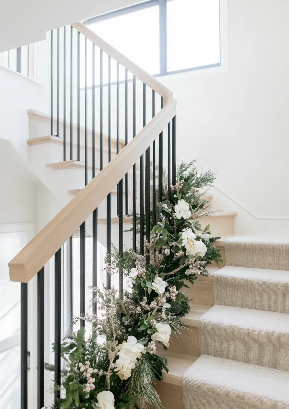 18 Christmas Stair Decor Ideas for an Effortlessly Elegant Holiday Look