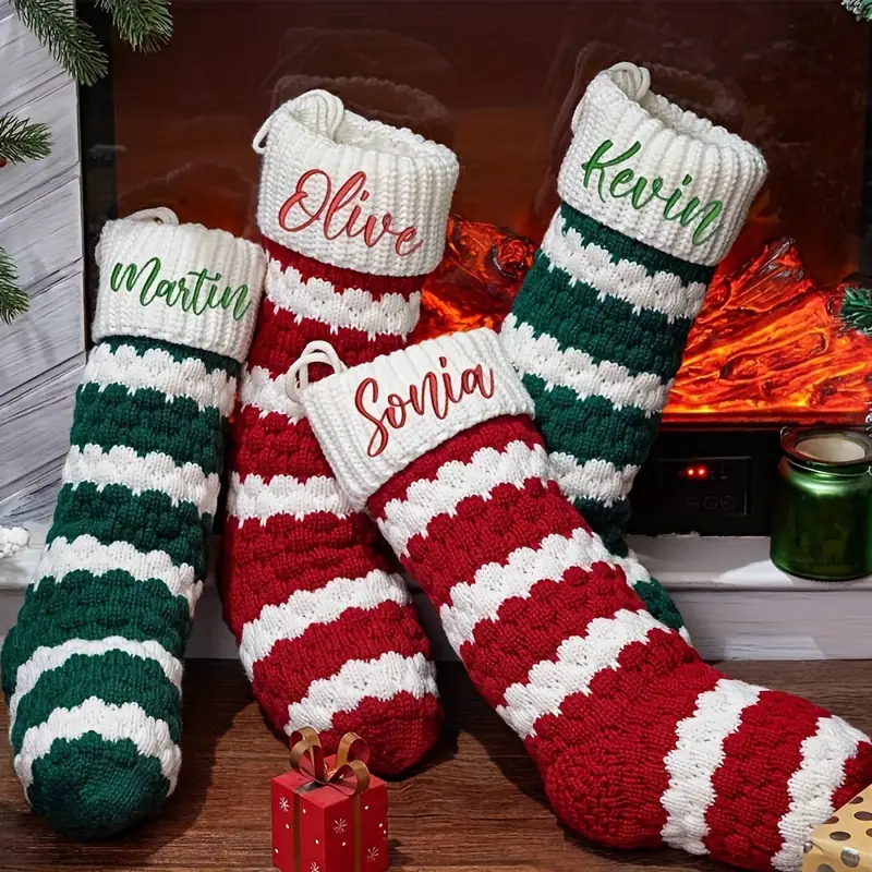 1pc christmas stockings cable knit xmas stockings 18 inches - Temu Canada