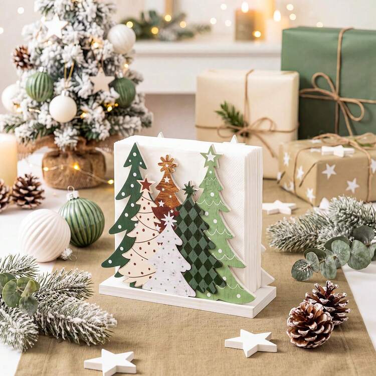 1pc Christmas Tree Shaped Napkin Holder, Holiday Atmosphere Table  Centerpiece, Practical Kitchen Countertop Organizer Decor, Christmas Theme  Table Party Decoration, Gathering Decoration, Exquisite C