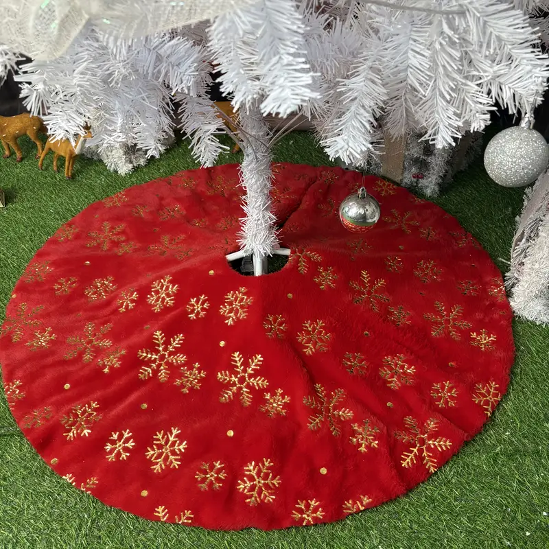 1pc red velvet snowflake christmas tree skirt - Temu Oman