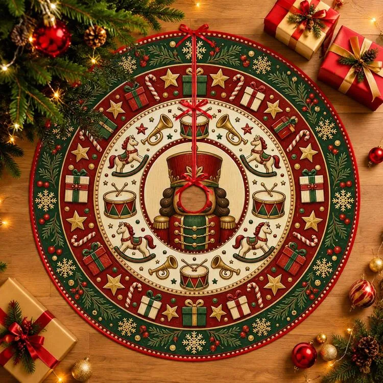 1pc Vintage Nutcracker Pattern Christmas Tree Skirt, Elegant Color Holiday  Decor, 5 Sizes, Unisex Holiday Gift, Suitable For Home And Party Christmas  Home Decoration | SHEIN EUR