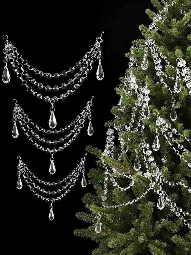 2 Pcs Crystal Beaded Christmas Tree Decorations, 3‑Tier Crystal Snowflake  Pendants, Christmas Small Gifts, Halloween Outdoor Decorations, Christmas  Decorations - Product Video