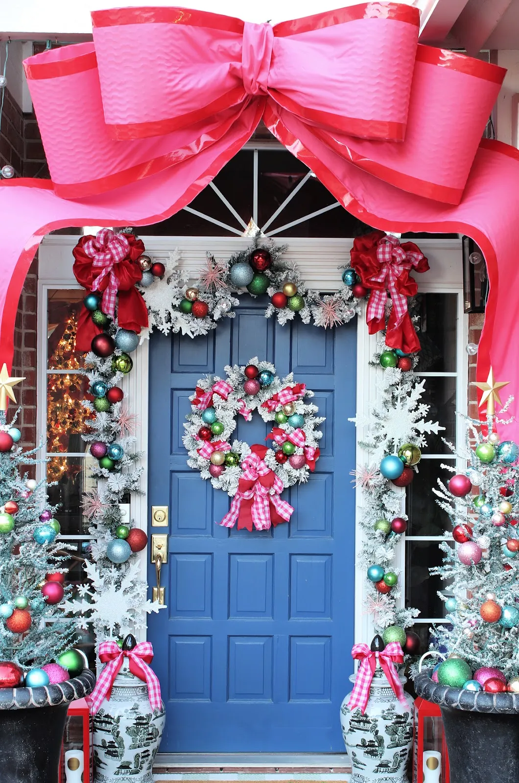 2025 CHRISTMAS HOME TOUR PART 2 || FRONT PORCH AND ENTRY | Dimples and Tangles