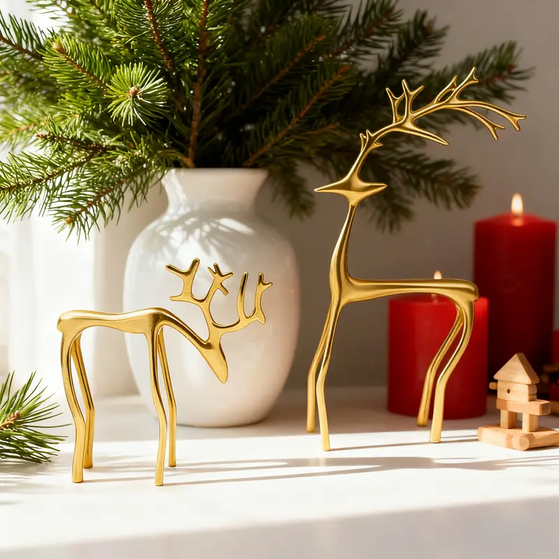 2026 christmas reindeer sculpture ornament simple elegant - Temu Mauritius