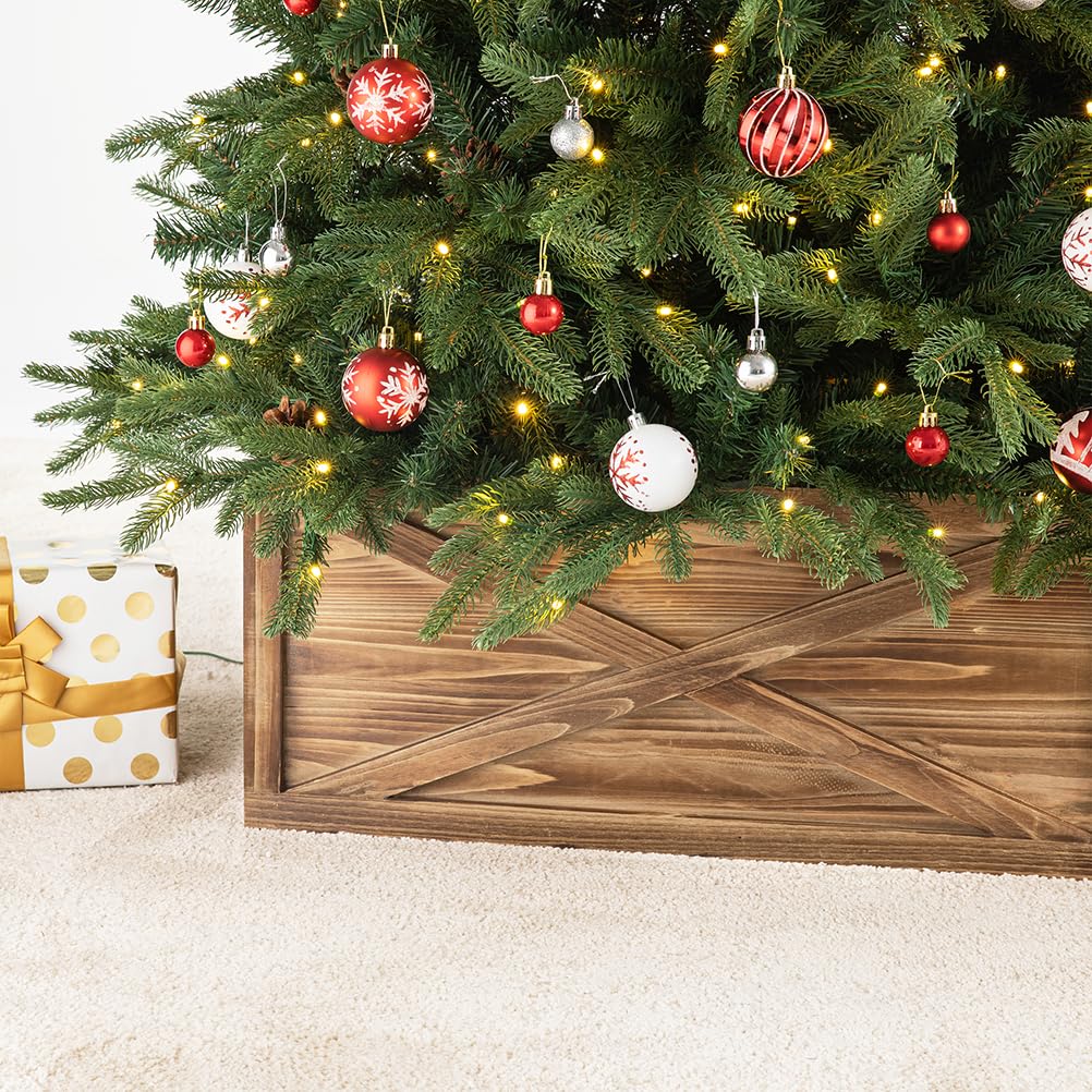 22' Natural Wooden Christmas Tree Collar - All The Fall Things