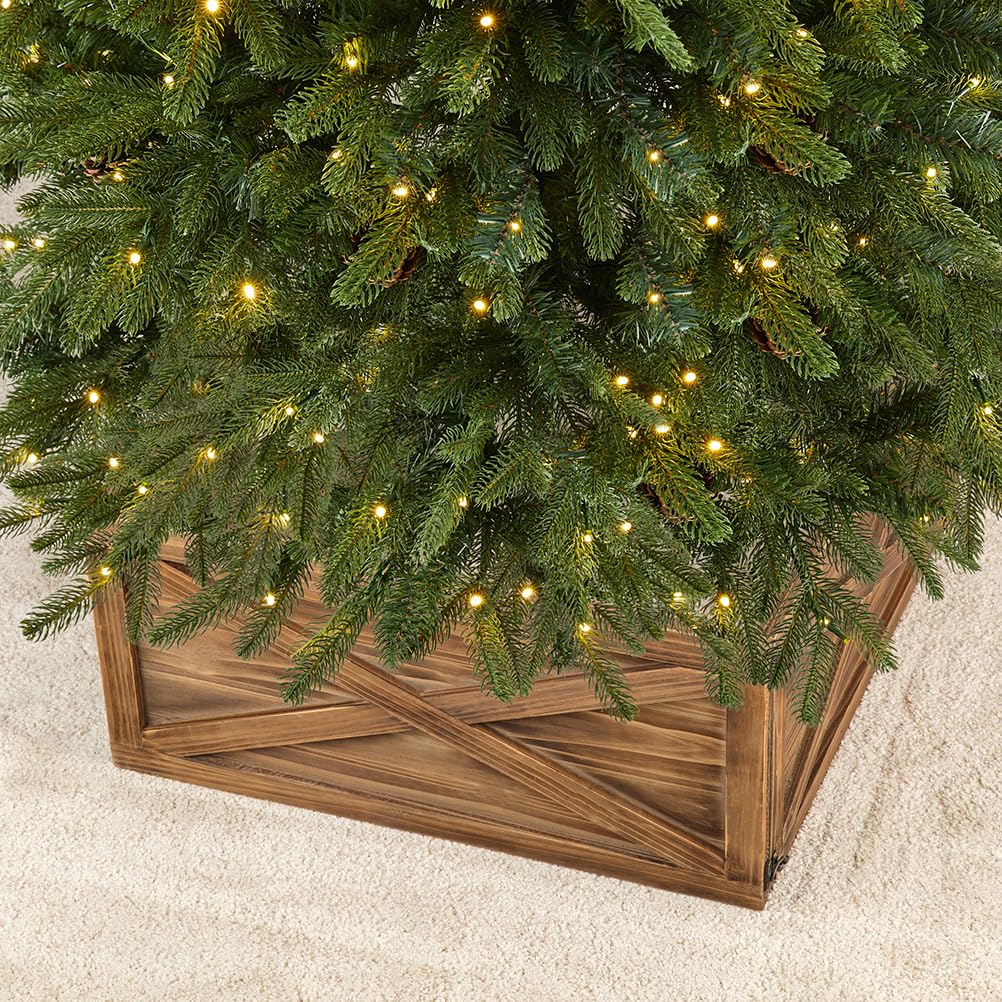 22' Natural Wooden Christmas Tree Collar - All The Fall Things