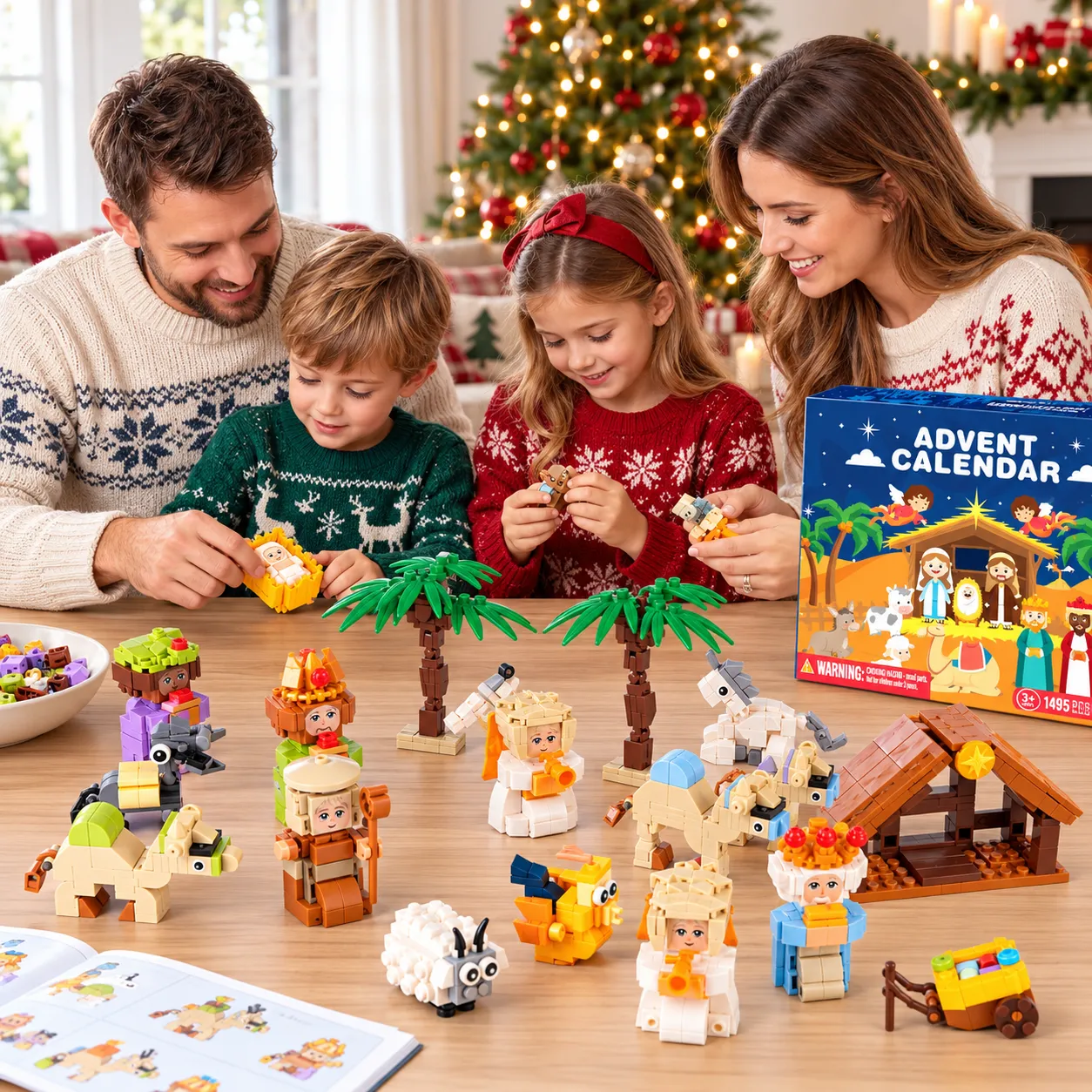24-Day Mini Christmas Nativity Brick Advent Calendar Christmas Countdown Gifts - GeckoCustom