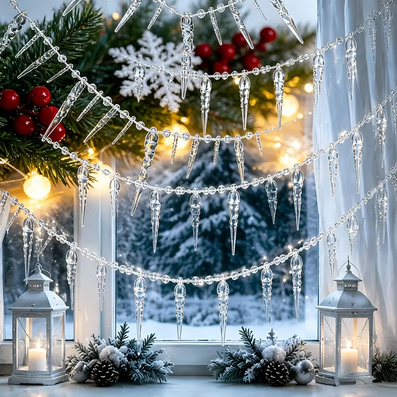 2d flat 118 inch acrylic mini snowflake icicle christmas - Temu Cyprus