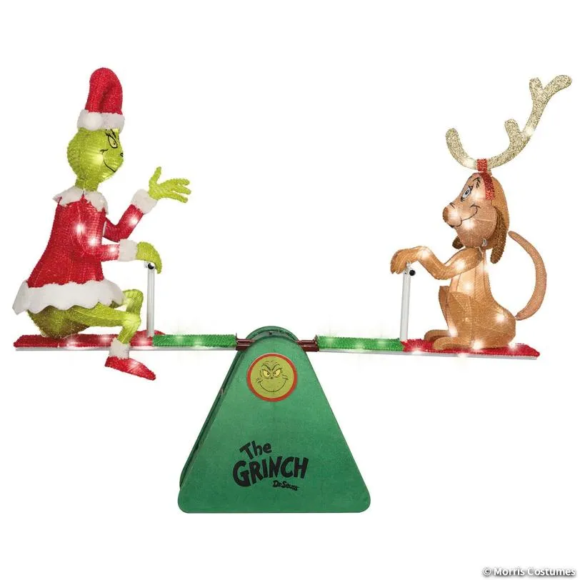3 Ft. 2' Dr. Seuss™ How the Grinch Stole Christmas Grinch & Max Teeter  Totter Outdoor Decoration