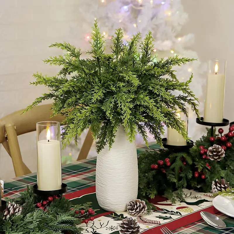 31pcs real touch artificial cedar branches realistic - Temu Mauritius