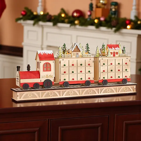 33 Inch LED Train Village Advent Calendar