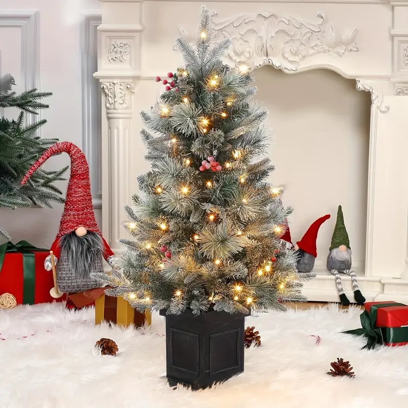 3ft pre lit artificial christmas tree 78 warm white lights - Temu