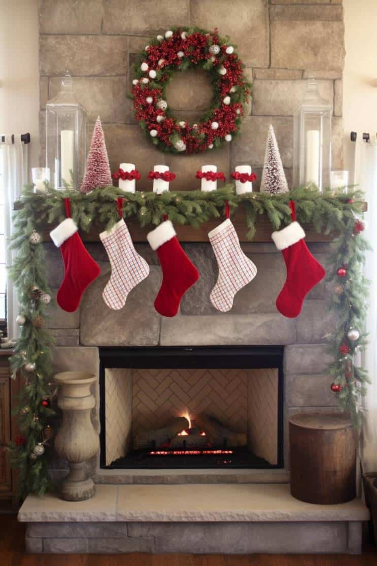40+ Farmhouse Christmas Mantel Decor Ideas for a Merry Home