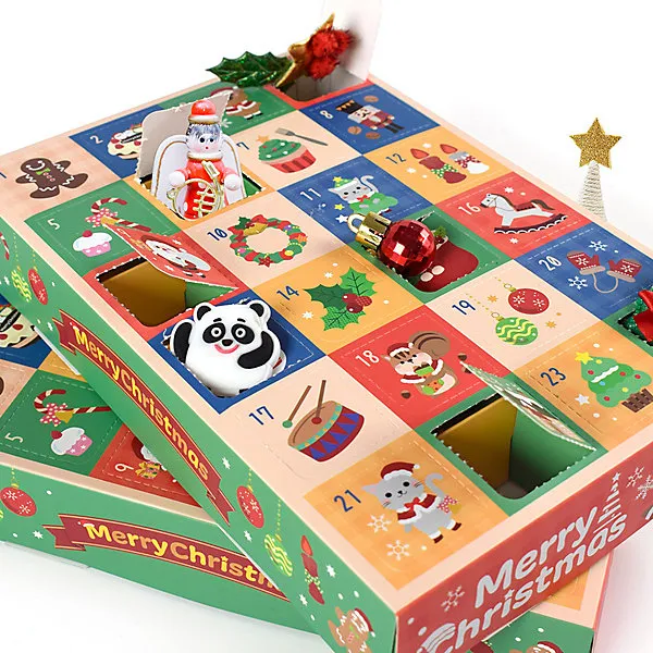 5 Pieces 24 Grid Advent Calendar Boxes DIY Empty Boxes for Holiday Christmas Party Favors